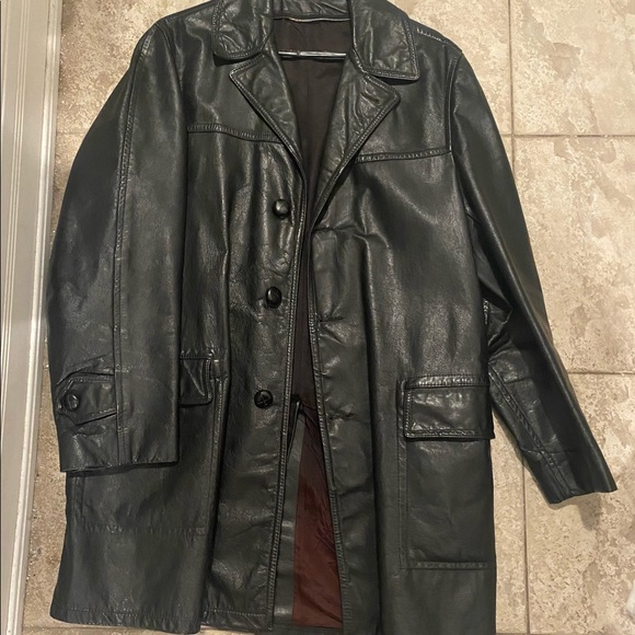 Genuine  vintage leather trench! - Picture 1 of 3